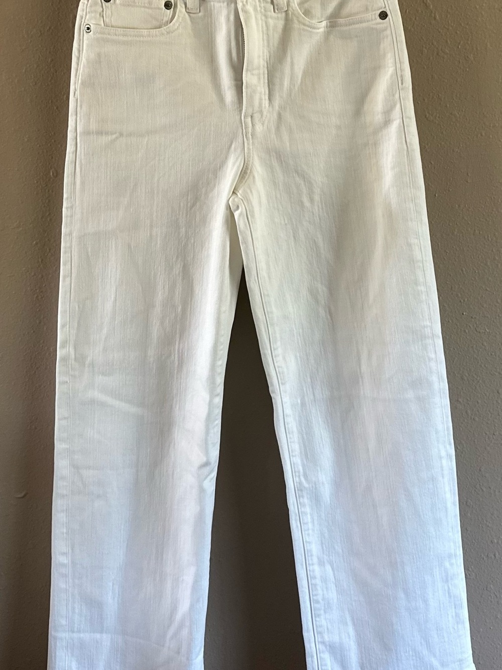 NWT J.Crew Slim Wide High Rise Super Stretch Jeans White Denim Size 24